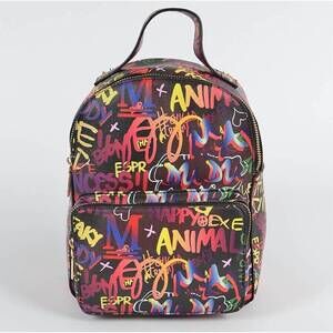 NEW HELLO 3 AM women's graffiti backpack in black